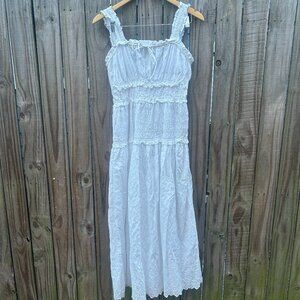 GAP x DOEN White Eyelet MIDI Dress Size Small